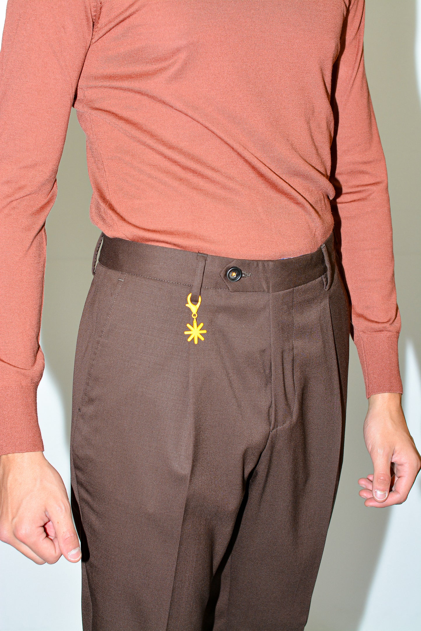 Pantalone in flanella di lana stretch