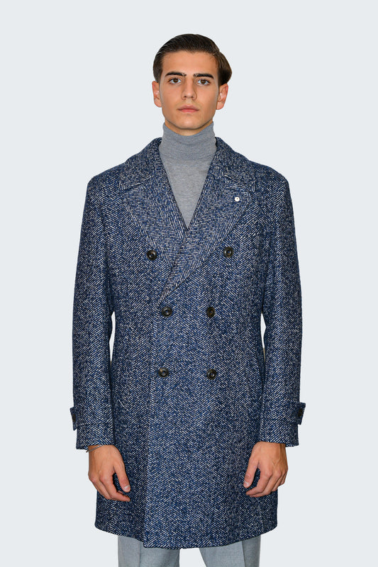 Cappotto doppiopetto spigato