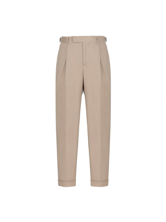 Pantalone baggy gabardina di cotone stretch