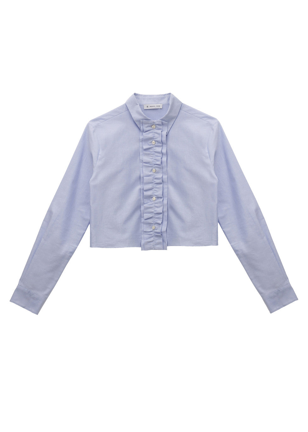 Camicia cropped rouches cotone oxford - Manuel Ritz