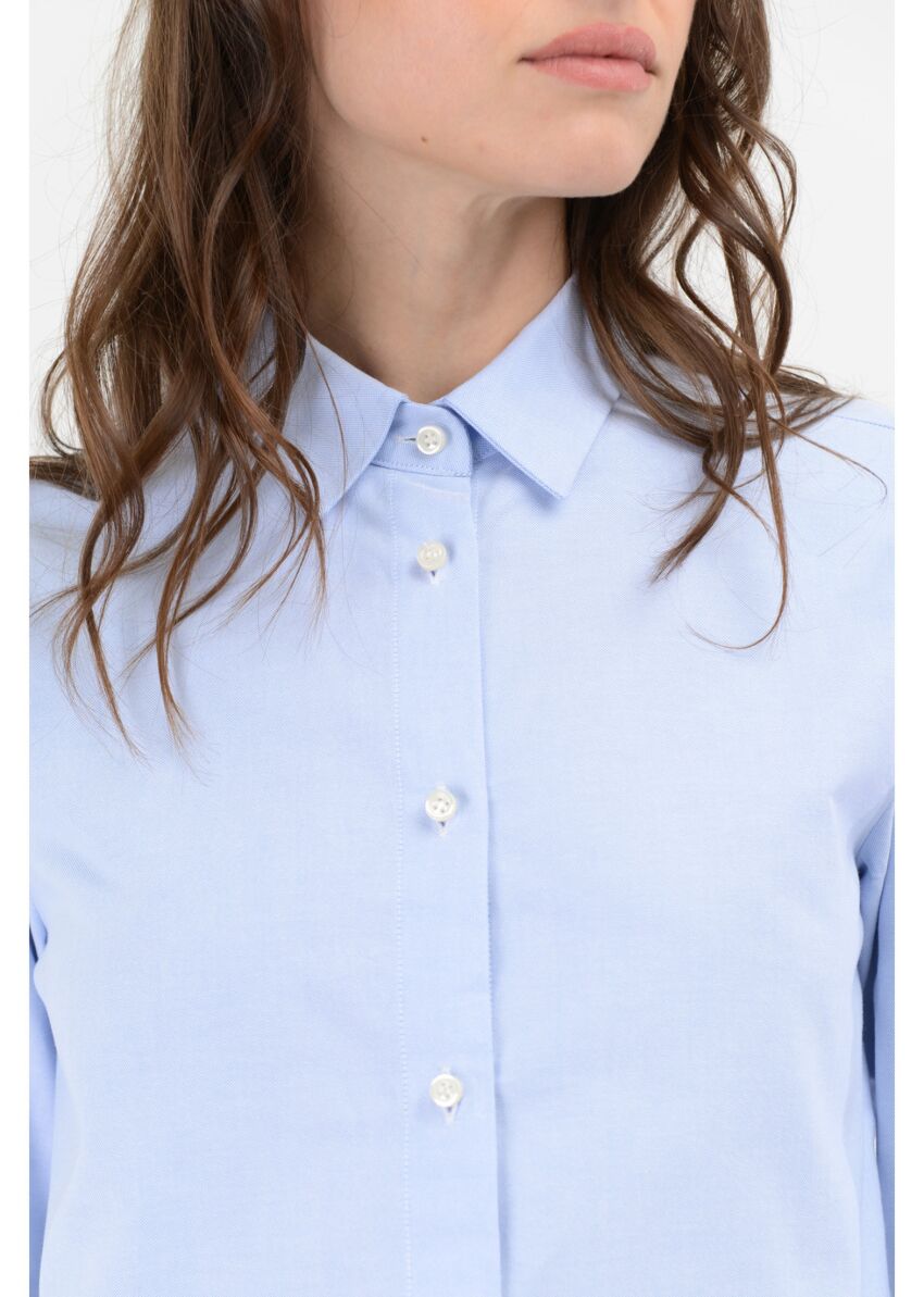 Camicia cropped rouches cotone oxford - Manuel Ritz