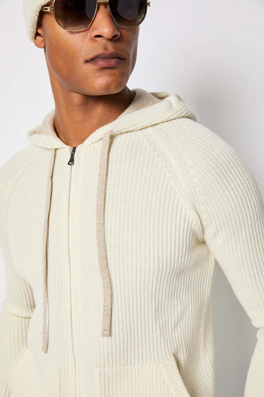 FELPA IN MAGLIA CON ZIP E CAPPUCCIO L.B.M. 1911