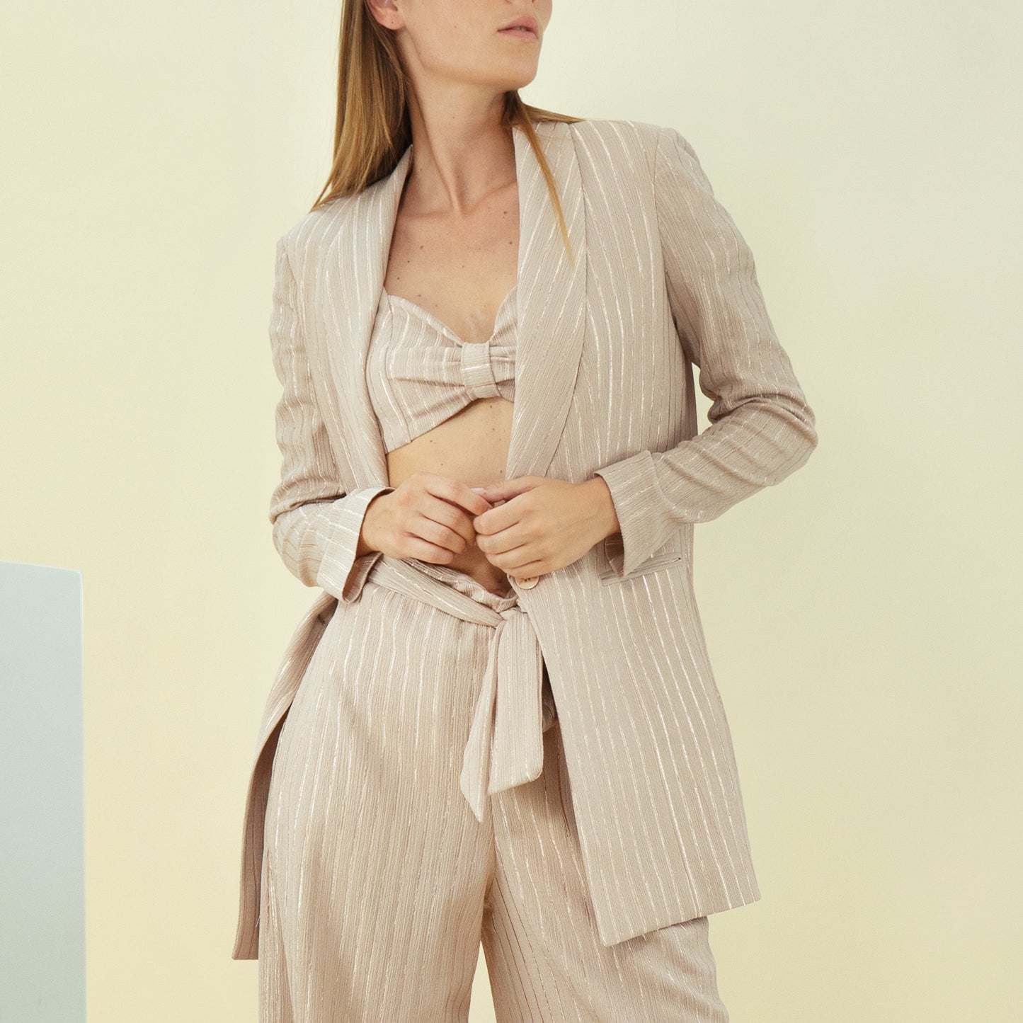 Blazer in tessuto rigato tuxedo - LA KORE