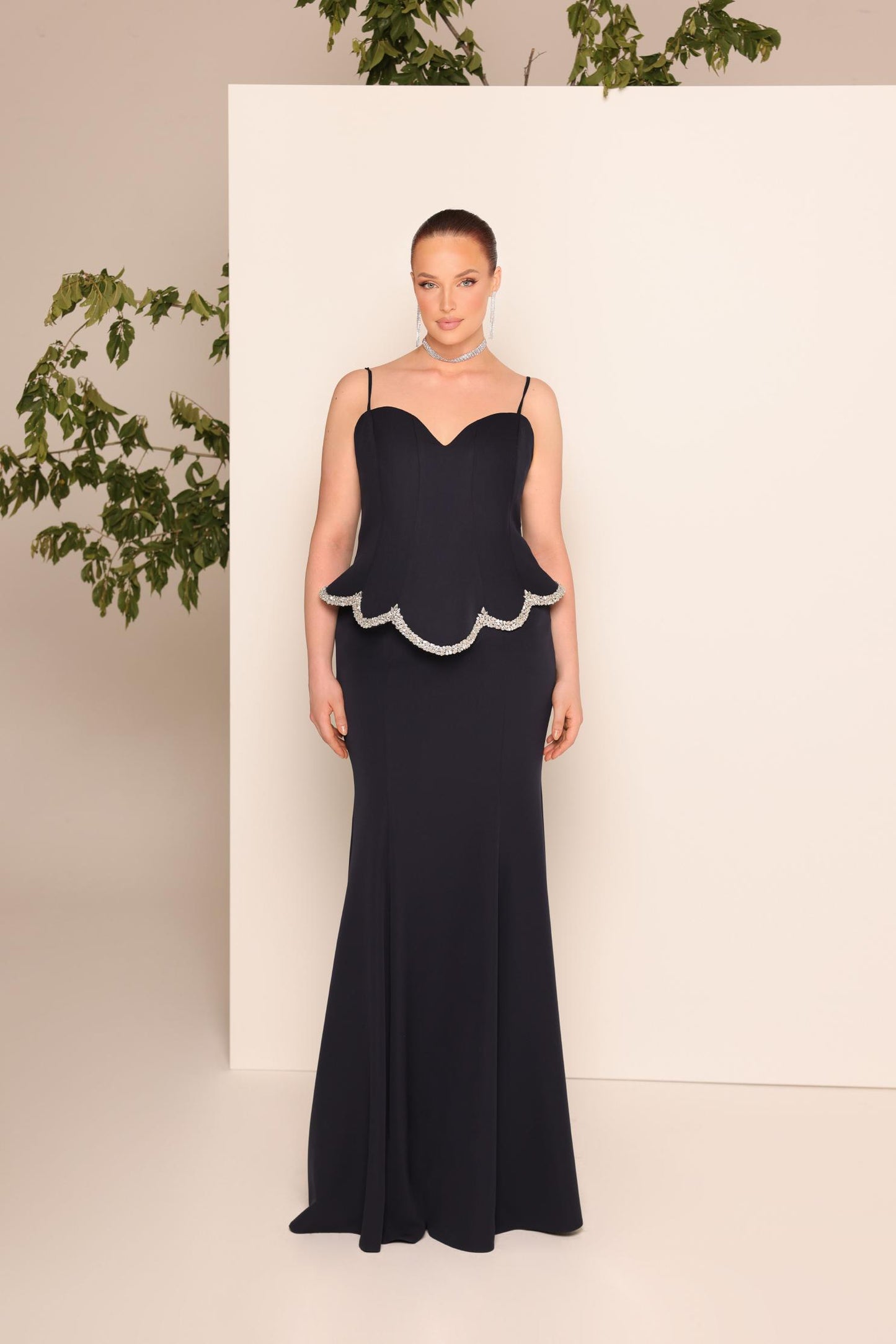 ABITO CON STOLA BIANCA BRANDI CURVY 29726M