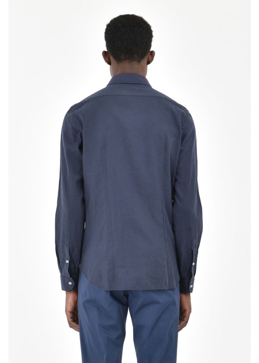 Camicia lavata in chambray misto lino cotone - Manuel Ritz