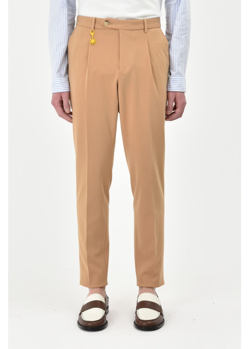 Pantalone pinces slim in jersey punto milano - Manuel Ritz