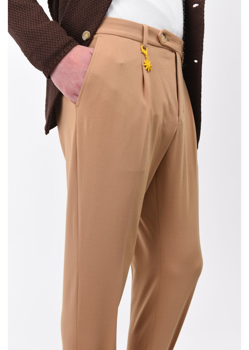 Pantalone pinces slim in jersey punto milano - Manuel Ritz