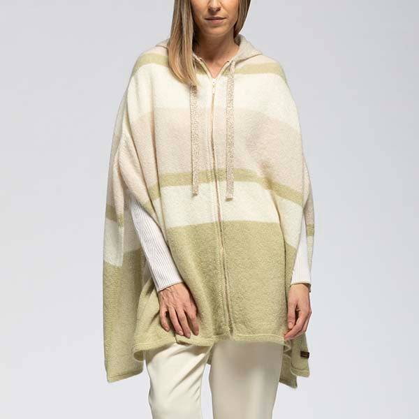 Mantella con cappuccio mohair