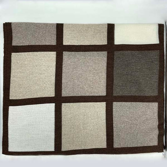Sciarpa in lana con intarsio quadri