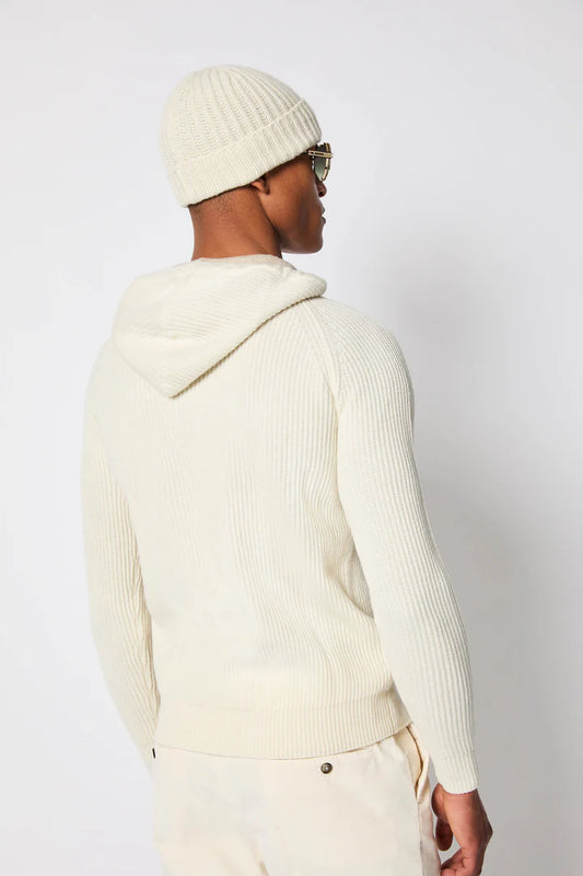 FELPA IN MAGLIA CON ZIP E CAPPUCCIO L.B.M. 1911